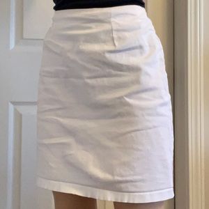 White Knee Length Skirt
